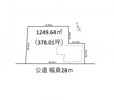 【深谷市東方町　土地】土地面積約378坪！国道沿いで集客の見込める店舗用地