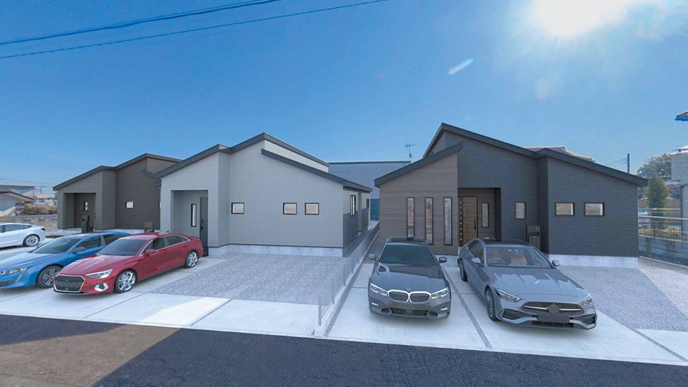 【深谷市田中　新築分譲全3棟/1号棟】駐車場並列4台可能！全棟平屋建て3LDK 