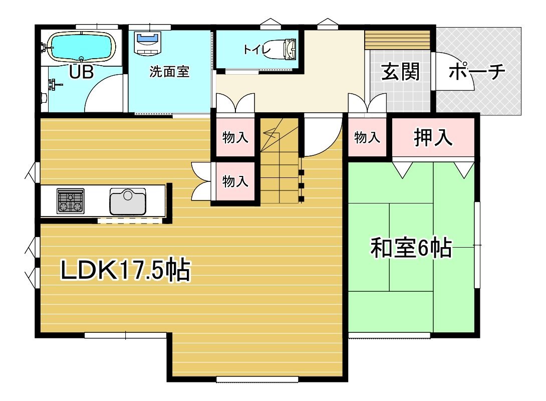 １Fに6畳の和室♪一番陽当たりの良いおへやですよ。